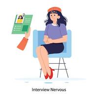 modieus interview nerveus vector