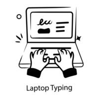 modieus laptop typen vector