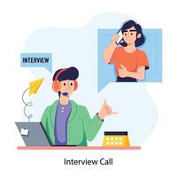 modieus interview telefoontje vector