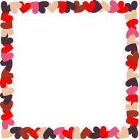 rood en roze gevouwen papier harten geïsoleerd Aan wit, kader of grens. leeg ruimte. vector