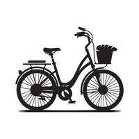 fiets silhouet vlak illustratie. vector