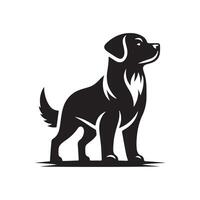 hond silhouet vlak illustratie. vector