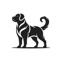 hond silhouet vlak illustratie. vector