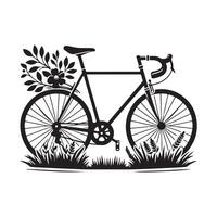 fiets silhouet vlak illustratie. vector