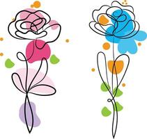 aquarel bloemen arrangement collectie vector