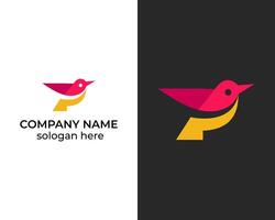 p vogel icoon creatief logo ontwerp sjabloon vector