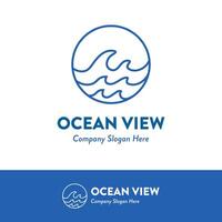 oceaan golven surfing logo ideeën illustratie 1 vector