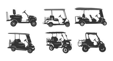 golf kar silhouet, golf auto silhouet, golf kar clip art, golf kar logo, golf kar illustratie. vector