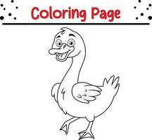 schattig eend kleur bladzijde voor kinderen. dier kleur boek voor kinderen vector