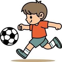 kind spelen voetbal illustratie vector