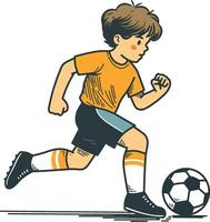 kind spelen voetbal illustratie vector