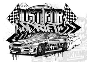 auto graffiti illustratie. racing auto illustratie in graffiti stijl. vector