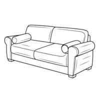 strak schets van een hedendaags sofa icoon. vector