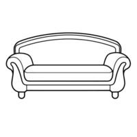 strak schets van een hedendaags sofa icoon. vector