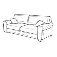 strak schets van een hedendaags sofa icoon. vector