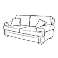 strak schets van een hedendaags sofa icoon. vector