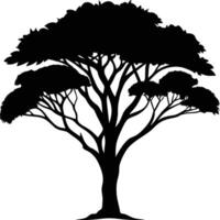 een illustratie van Afrikaanse boom silhouet vector