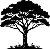 een illustratie van Afrikaanse boom silhouet vector