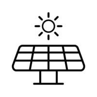 zonne- fotovoltaïsche silhouet icoon. zonne- stroom. zon en zonne- paneel. vector