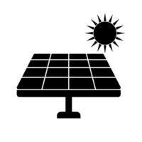 zonne- macht generatie silhouet icoon. fotovoltaïsche silhouet icoon. vector