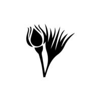 rozenknop silhouet logo vector