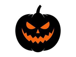 halloween pompoen illustratie. jack-o-lantern met een dreigend grijns. geïsoleerd Aan wit achtergrond. concept van halloween, feestelijk decor, herfst viering, spookachtig symbool. icoon. vector