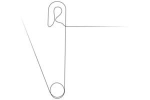 veiligheid pin doorlopend een lijn kunst tekening van schets illustratie vector