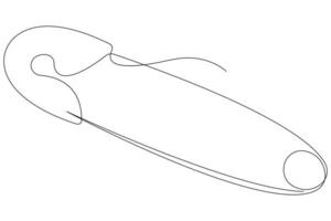 veiligheid pin doorlopend een lijn kunst tekening van schets illustratie vector