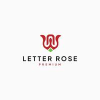 de brief n en w logo is in de vorm van een roos vector