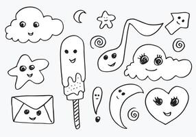 reeks van kawaii van tekening kind voor ontwerp element.trendy illustratie voor kinderen. vector