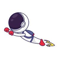 schattig tekenfilm illustratie van astronaut met jetpack, vliegend met jetpack vector