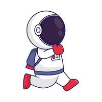 schattig tekenfilm illustratie van astronaut rennen vector