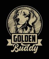 gouden retriever merch grafiek, gouden retriever hond t-shirt ontwerp vector