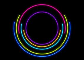 kleurrijk laser neon cirkels abstract tech achtergrond vector