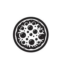 pizza lijn kunst illustratie. pizza silhouet pizza logo vector