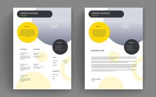 professioneel schoon modern hervat CV en Hoes brief bedrijf lay-out sjabloon. minimalistische hervat CV elegant elegant ontwerp sjabloon. multipurpose hervat en briefhoofd ontwerp. vector