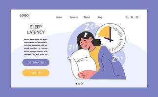 slaap latentie web of landen. slaap begin latentie. tijd van een overgang vector