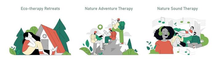 eco therapie. vlak illustratie vector