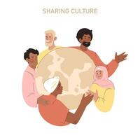 sharing cultuur. vlak illustratie vector