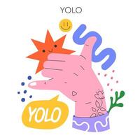 yolo concept vlak illustratie. vector