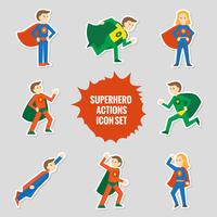 Set van superhelden stickers vector