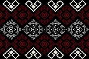 pixel patroon etnisch oosters traditioneel. ontwerp kleding stof patroon textiel Afrikaanse Indonesisch Indisch naadloos aztec stijl abstract illustratie voor afdrukken kleding vector