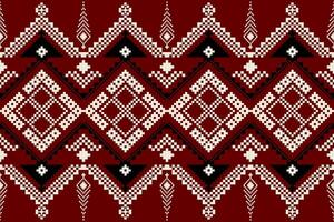 pixel patroon etnisch oosters traditioneel. ontwerp kleding stof patroon textiel Afrikaanse Indonesisch Indisch naadloos aztec stijl abstract illustratie voor afdrukken kleding vector