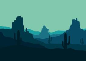 woestijn panorama in Amerika panorama. illustratie in vlak stijl. vector