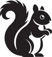 eekhoorn tekenfilm silhouet illustratie Aan wit achtergrond. vector