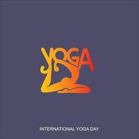 yoga dag achtergrond met meditatie en andere yoga houding vector