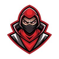 Sluipmoordenaar mascotte logo ontwerp Ninja mascotte logo vector