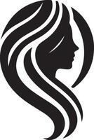 haar- logo gemakkelijk schetsen kunst silhouet vector
