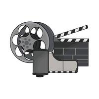 illustratie van film rollen en klepel bord vector