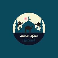 eid al adha mubarak, Islamitisch kaart achtergrond vector